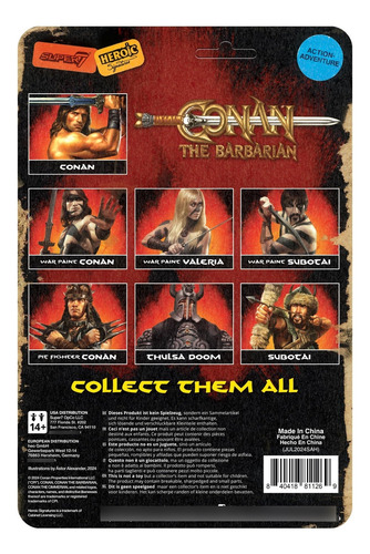 Super7 Conan El Bárbaro Figuras Reaction Figura De Acción De