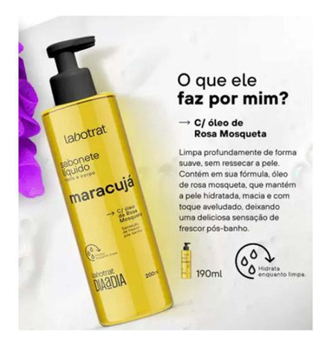 Sabonete Liquido Corpo Rosto Dia A Dia Labotrat Maracuja