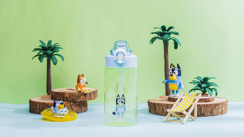 Zak Designs Botella Diseño De Minecraft, Plástico 16 Y 25 Oz Bluey (bluey Y Bingo) 16 Onza