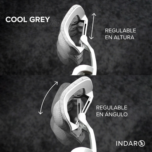 Imagen 5 de 8 de Sillon Gerencial Indar Cool Gris Ergonomico Lumbar Cabezal