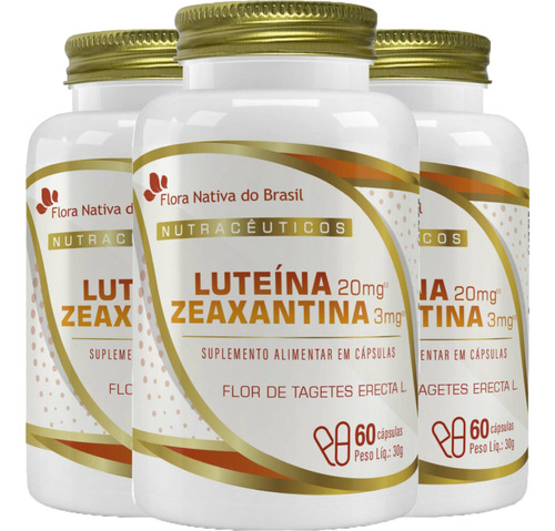 Luteína E Zeaxantina 3 X 60 Cápsulas Flora Nativa