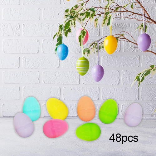 48x Huevos De Pascua Vacíos Para Llenar, Huevos Coloridos A