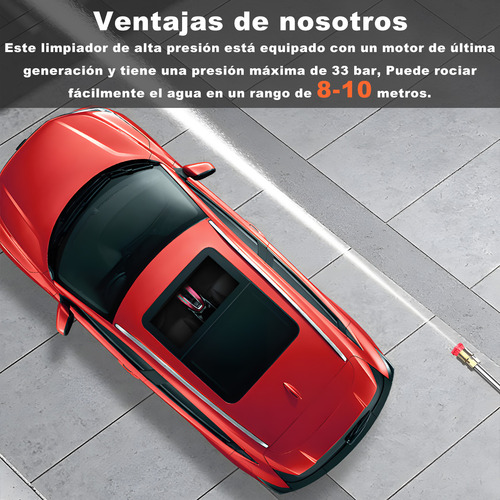 48v Hidrolavadora Inalambrica(2 Batería),hidrolavadora Portatil Con Manguera 5m,lavadora A Presión Portátil,alcance De 6-8 Metros,lavar Coches,pisos,riego De Jardín