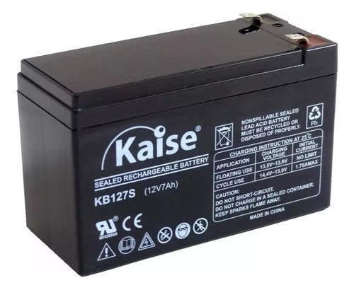 Batería Kaise Recargable Kb1272 12v 7a Respaldo Alarmas Ups