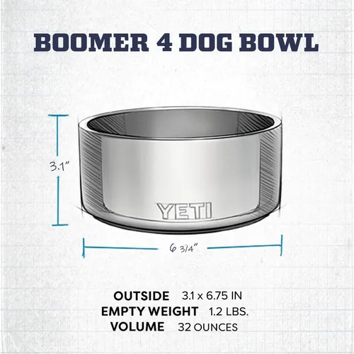 Cuenco Para Perros Yeti Boomer 4 De Acero Inoxidable 950 Ml