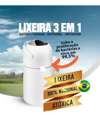 Lixeira Anti Odor Para Fraldas Antibacteriana Lixo Mágico
