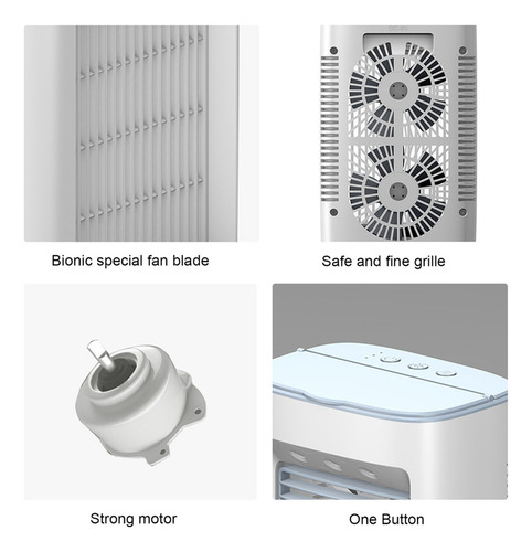 Ventilador Usb Portátil Ar Condicionado Água 200ml