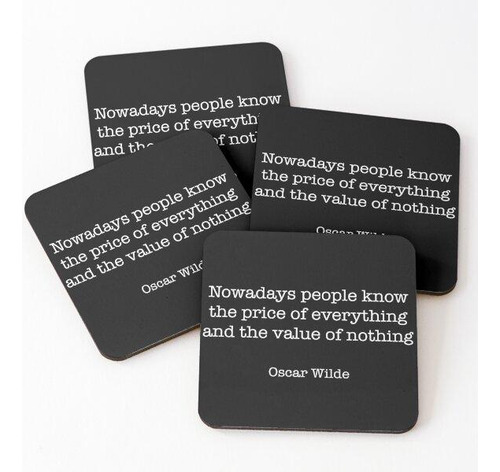 Set Posavasos Cita De Óscar Wilde Calidad Premium