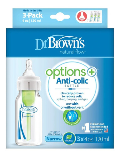 Biberones Dr Brown´s Standar Options 3 Piezas De 120 Ml.