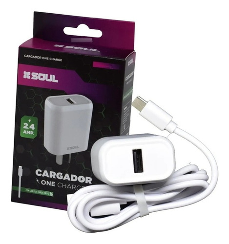 Cargador Rapido 2.4 Celular Tablet + Cable A Elección