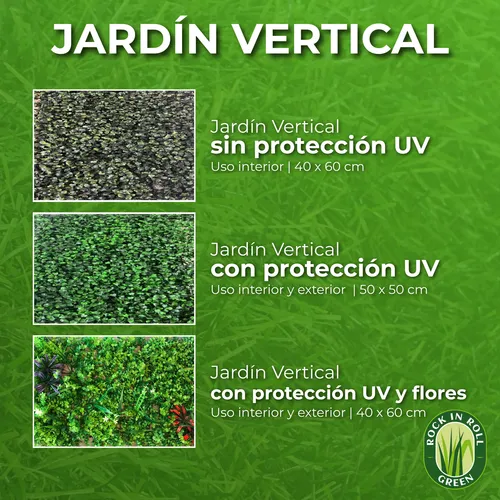 Jardin Vertical Artificial Sin Uv - Para Interior- Pack X10