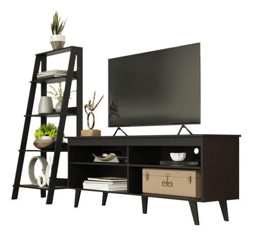 Mueble Tv Hasta 65 Pulgadas Madesa Udine + Escalera