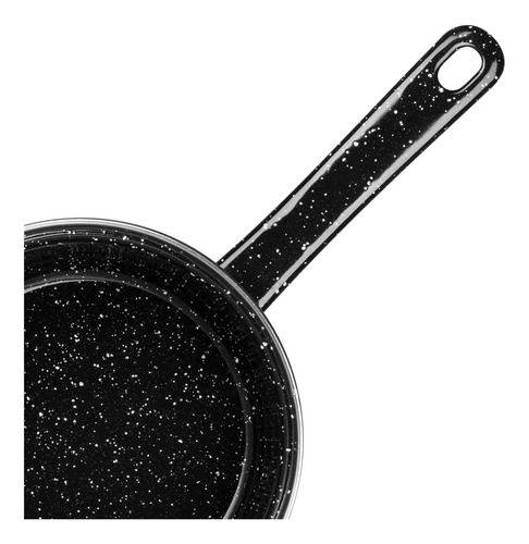 Cazo De 14 Cm De Acero Esmalte Vitrificado Color Negro