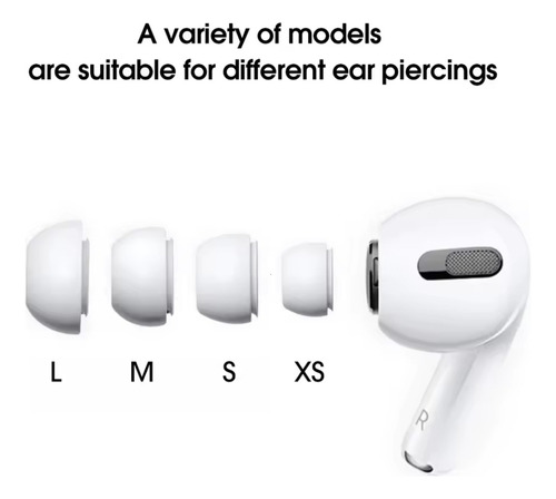 4 Pares Repuestos De Almuedillas Para Airpods Pro Y Pro2 Blanco
