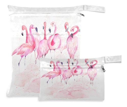 Visesunny Flamingo Con Salpicadura, 2 Unidades, Bolsa Humeda