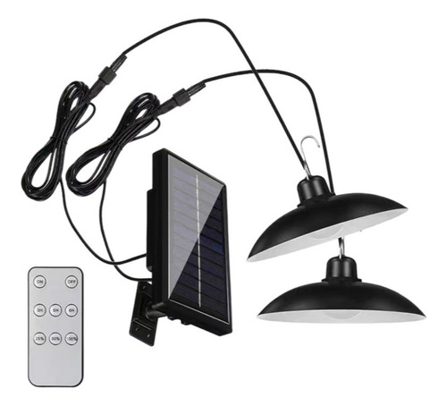 Lampara Solar Colgante Con 2 Extensiones De Focos Led 400 Lm