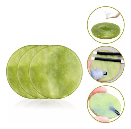 3 Piedras Jade Para Pegamento Extensiones De Pestañas 1x1