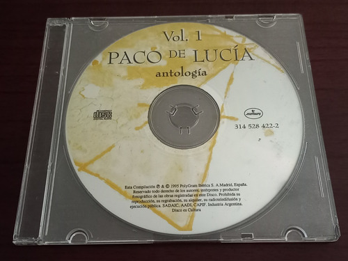 Paco De Lucia Antologia Vol 1 Cd 100% Original En Olivos Zwt