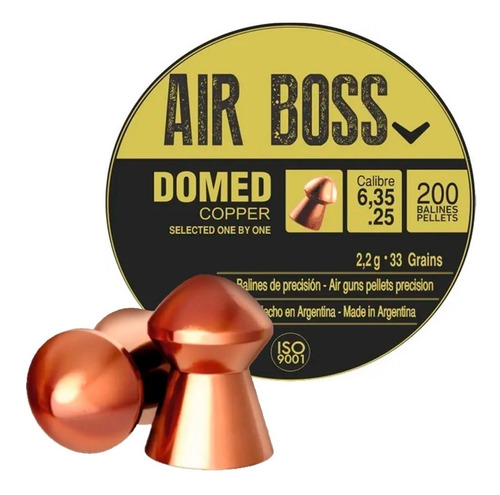 Imagen 1 de 10 de Balines Apolo Domed Cobreados 6.35 X200u - Aire Comprimido