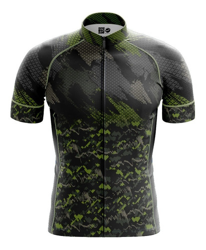 Jersey Ciclismo Maillot Manga Corta Mtb  Camuflaje Verde