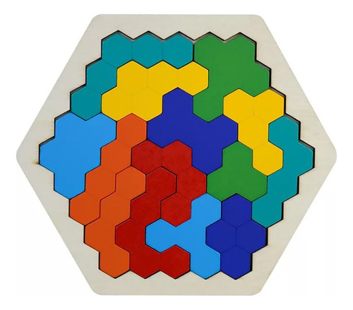 Puzle Hexagonal De Madera Para Niños Y Adultos Con Forma De