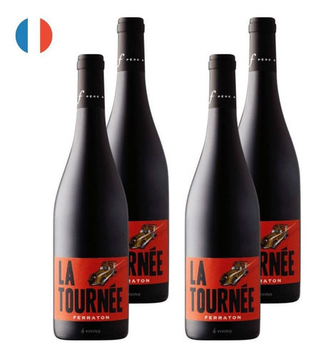 Kit 4 Vinhos Ferraton La Tournée Tinto França 750ml