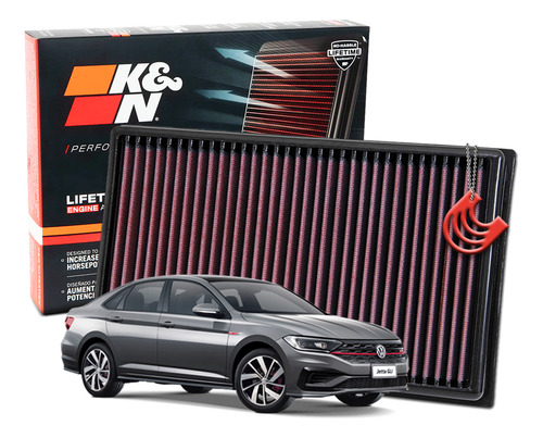 Filtro Ar K&n Ken 33-3005 Vw Jetta Gli 2.0 350 Tsi 2019