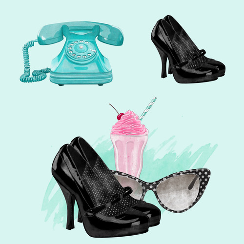 Kit Imagenes Png Clipart Retro Años 50 Descargable Diseños