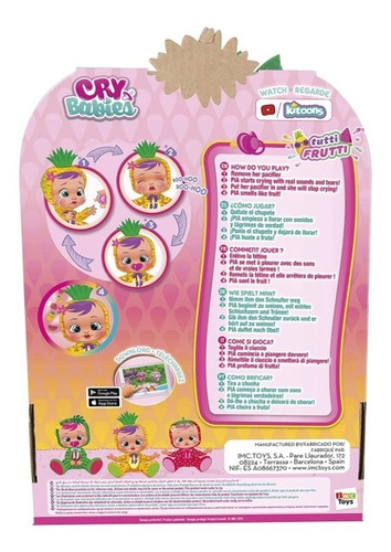 Imagen 12 de 12 de Muñeca Bebés Llorones Cry Babies Tutti Frutti Piña Perfume