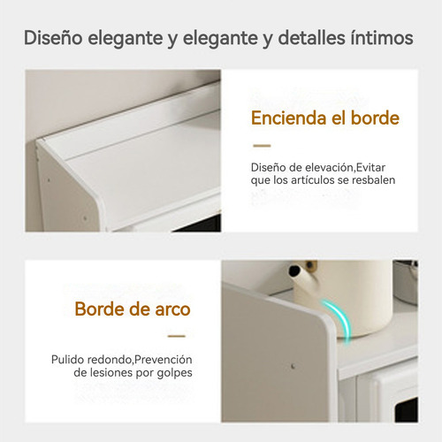 Credenza Bufetera Almacenamiento Multiusos Para Cocina 120cm Blanco