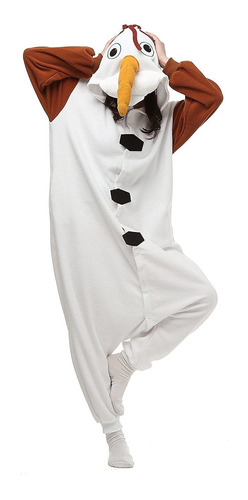 Disfraz De Halloween Olaf Onesie Suave Adulto Pijamas B...