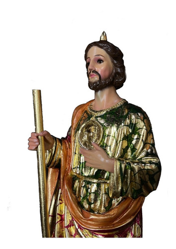 Imagen 3 de 3 de Figura De San Judas Tadeo 56 Cm Estofado Hoja De Oro