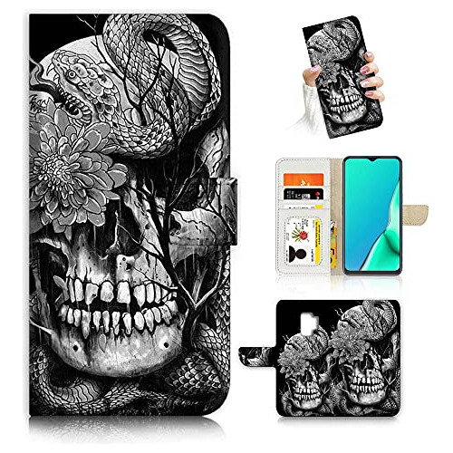 Funda Para S9 Galaxy S9 Gothic Snake Skull Designed Flip Wal