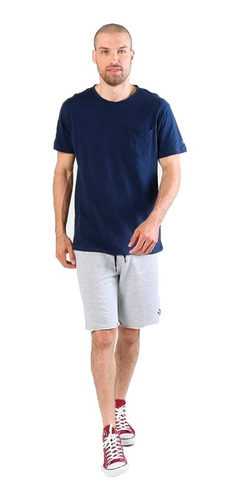 Imagen 3 de 3 de Remera M/c Converse Lifestyle Hombre Pocket Azul Cli