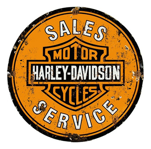 Cartel De Chapa Vintage Harley Davidson No Es Vinilo