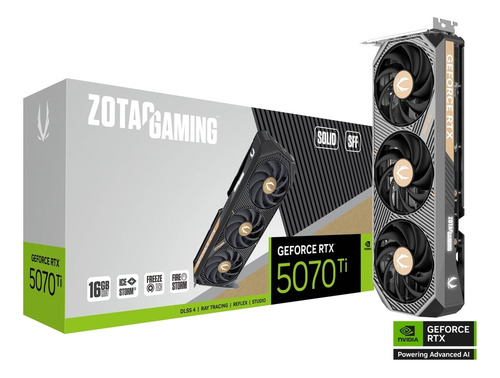 Placa De Video Nvidia Geforce Zotac Rtx 5070 Ti Solid SFF Oc 16gb Gddr7 Dlss4