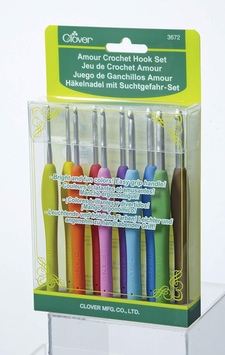 Clover 3672 Amour Crochet Hook Set, 10 Sizes