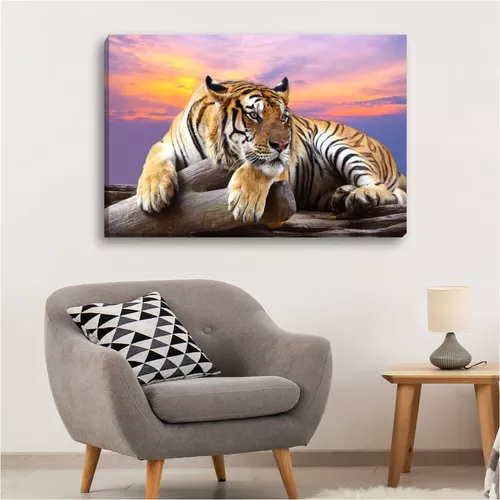 Tela Quadro decorativo p sala Tigre Deitado Por do sol 130x90 - Império do  Quadro - Quadro Decorativo - Magazine Luiza