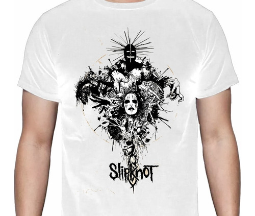 Slipknot - Collage - Blanca - Metal / Rock - Polera- Cyco