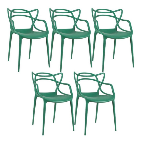 5 X Cadeiras Allegra Ana Maria Cozinha Jantar Cor da estrutura da cadeira Verde-escuro