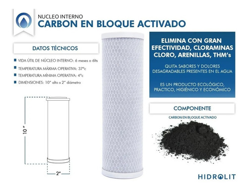 Imagen 2 de 5 de Repuesto Aquapro Carbón Activado Bloque
