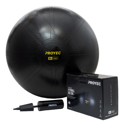 Pelota Yoga Esferodinamia Suiza 85 Cm + Inflador Gym Ball Color Negro