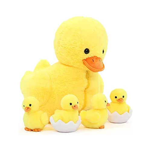 Tezituor Carry A Lo Largo De Plush Duck Animal Con 4 Baby Pl