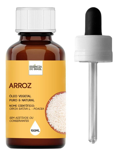  Óleo Vegetal Arroz 100ml - Aromaterapia Natural E Puro