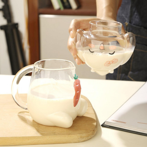 Jarra De Agua De Vidrio Con Taza De Vidrio Jarra De Leche