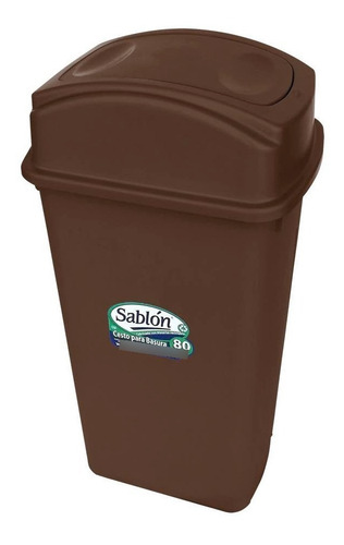 Bote De Basura 80l Tapa Balancín Lateral Color Caf
