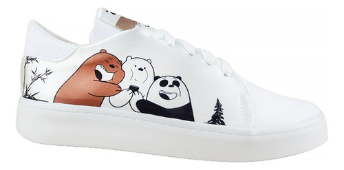 Tenis Osos Escandalosos Pardo Polar Panda Moda 423-b Blancos