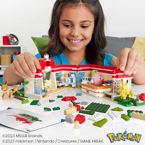 Mega Pokémon Center Pikachu Eevee Construir Bloques Original