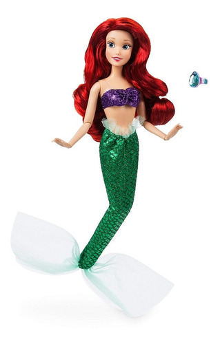 Muñeca Clásic Disney Ariel Sirenita Original Con Anillo 30cm