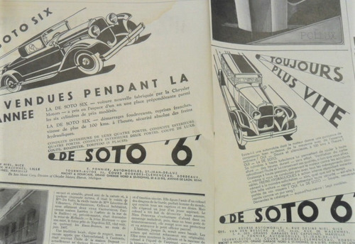 De Soto 1929 Publicidad Revista No Folleto Antiguo Chrysler